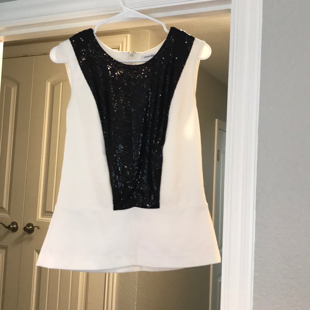 Black & White sequin top